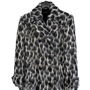 Gucci Alpaca Blend Animal Print Double Breasted Pea Coat